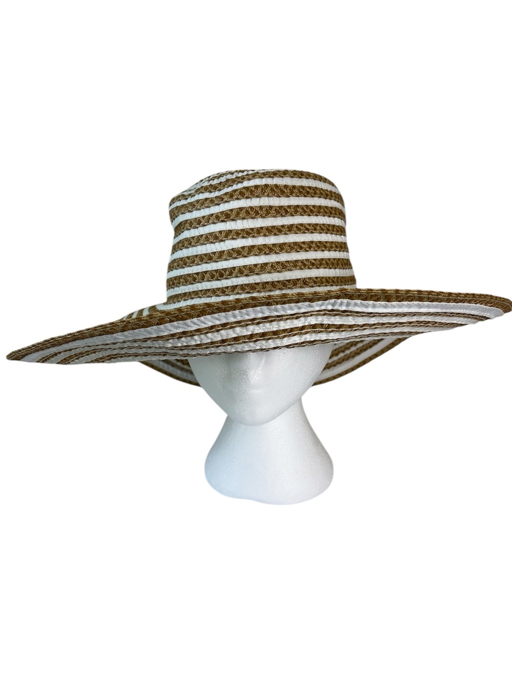 Eric Javits Wide Brim Grosgrain and Straw Sun Hat